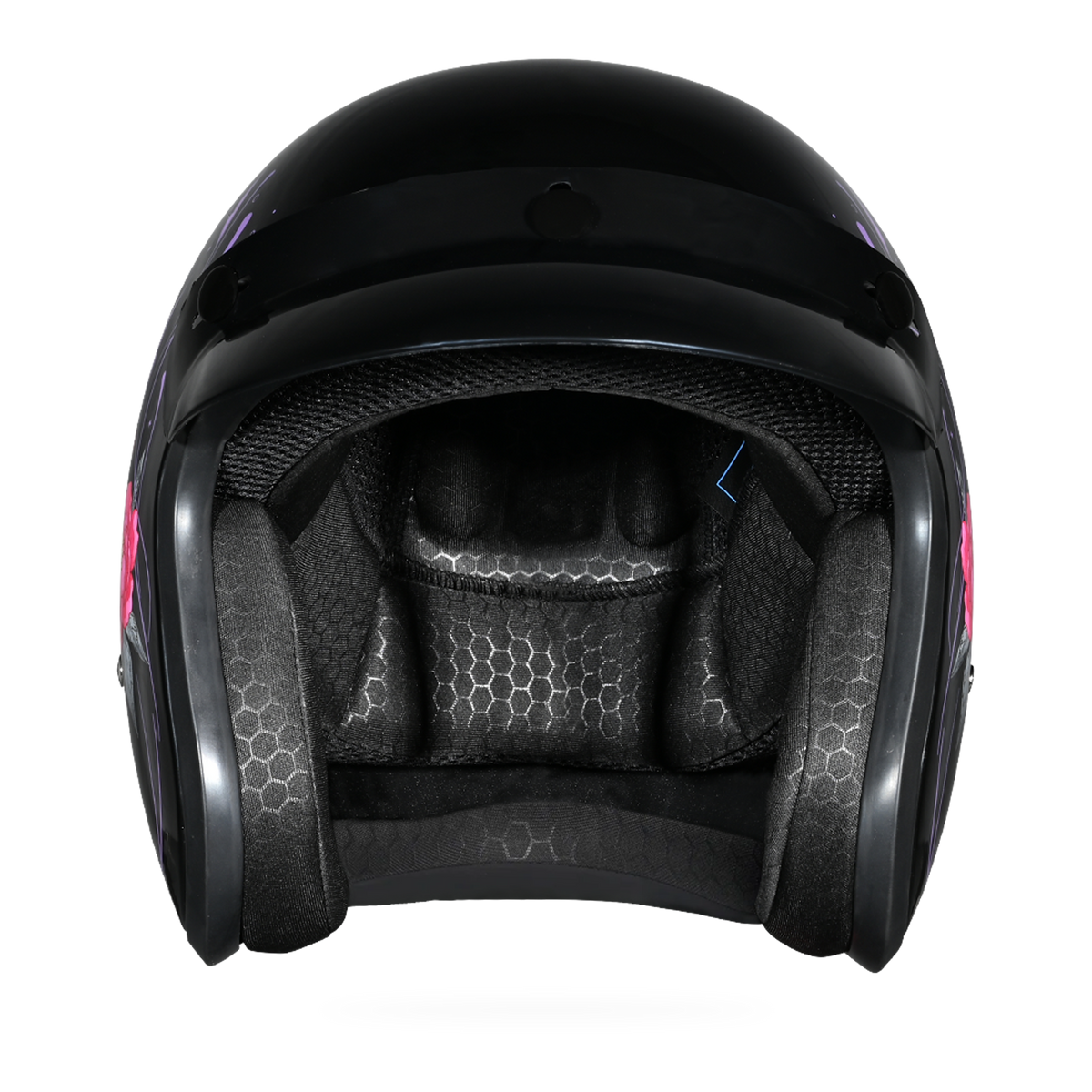 DOT Approved Daytona Cruiser Open Face Motorcycle Helmet - Men, Women & Youth - With Visor & Graphics - W/ Butterfly