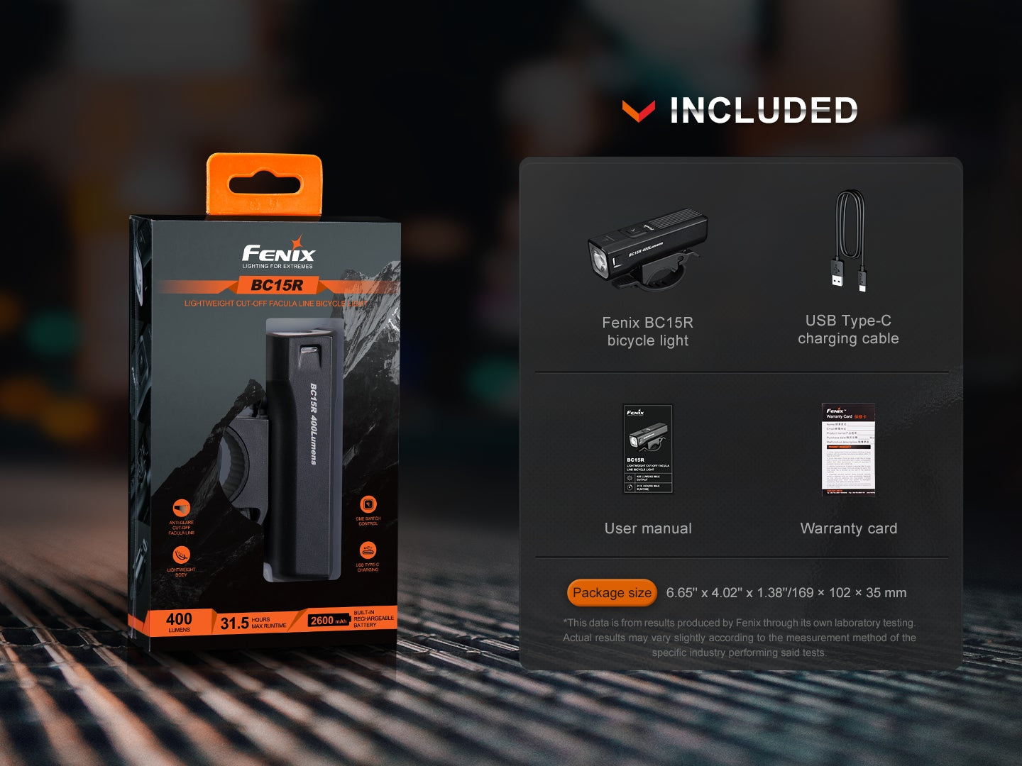 Fenix BC15R Lightweight Rechargeable Bicycle Light