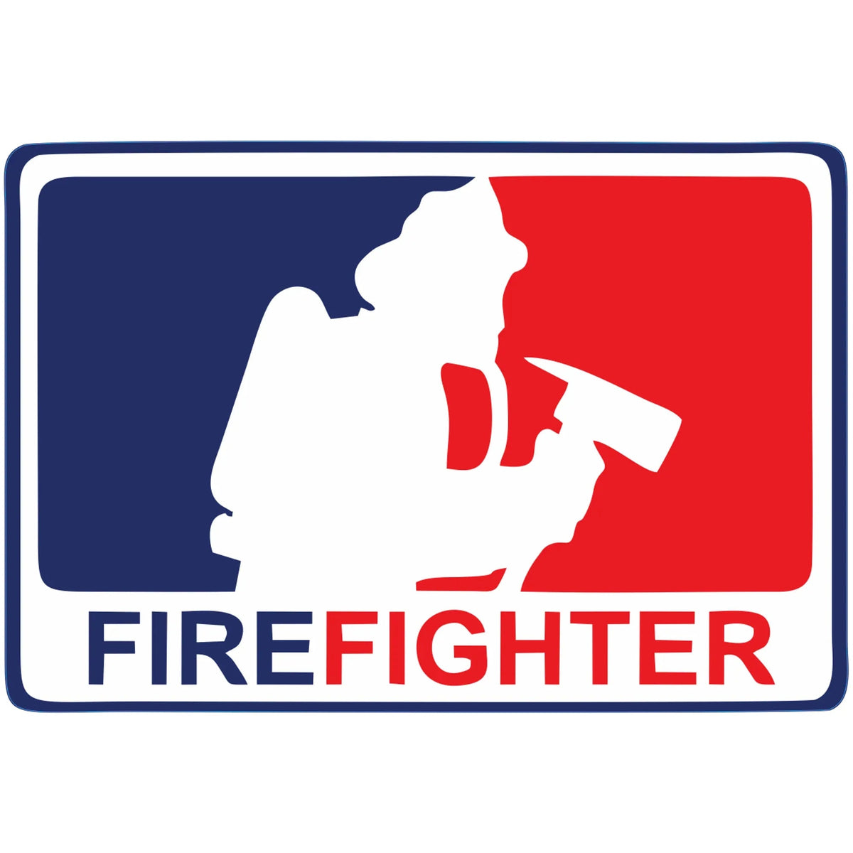 Firefighter MLB-Style (Design 1) - 4x2.75 inch Sticker