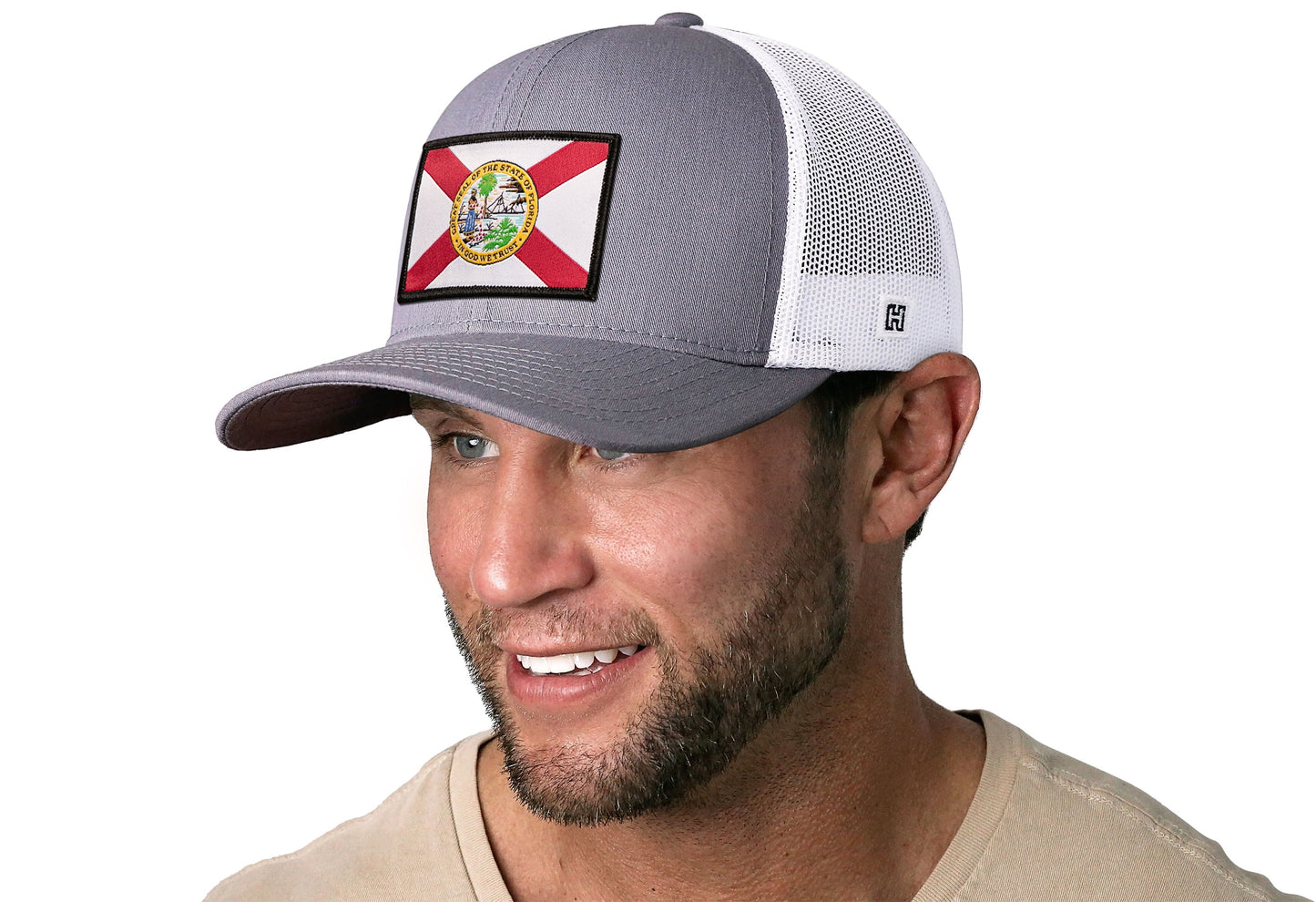 Florida Flag Trucker Hat  |  Black FL Snapback