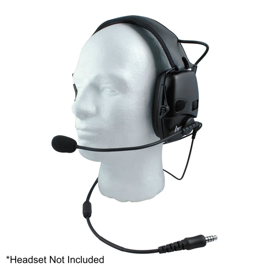 Boom Mic Kit w/ Ear Pro Input Cable & Nexus Connector - NATO Wired(Low Impedance), for Hearing Protection(Ear Pro) Headsets