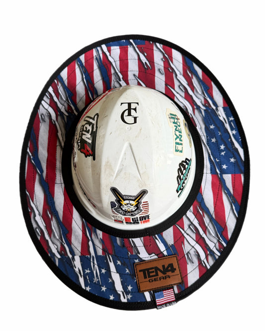 The Patriot Hard Hat Sun Shade Visor – Water-Resistant Worksite Visor for Full Brim & Kask Hard Hats