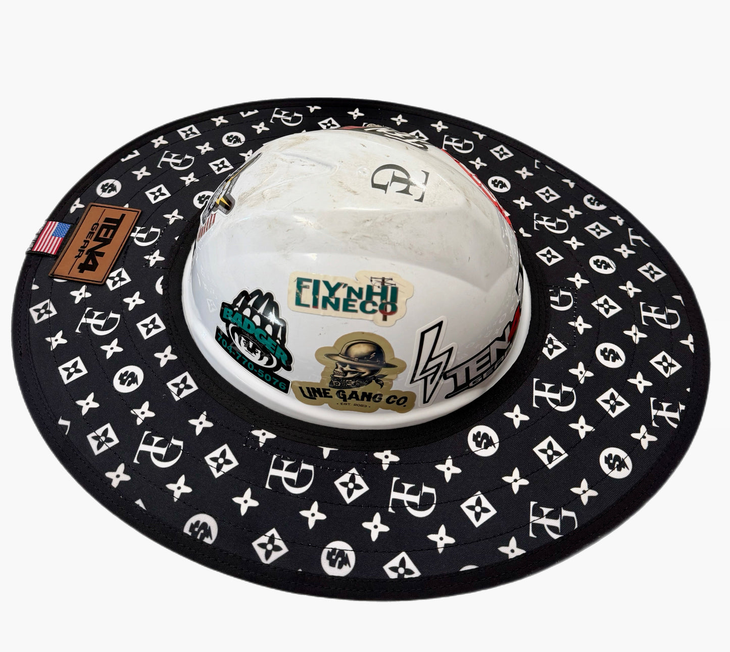 TG Black Hard Hat Sun Shade Visor – Water-Resistant Worksite Visor for Full Brim & Kask Hard Hats