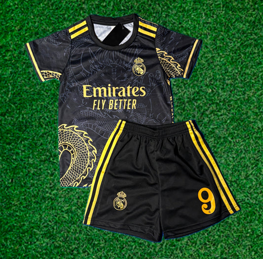 Kylian Mbappe Real Madrid Dragon Special Edition 3rd Jersey Toddler/Youth Soccer Jersey Kids Kit