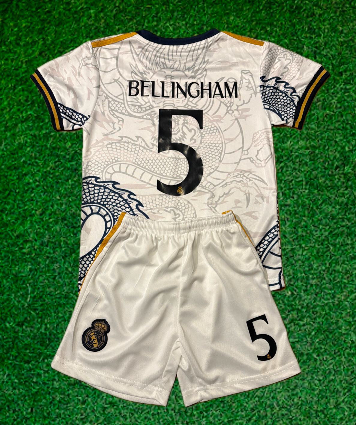 Bellingham Home Dragon Edition Kids Soccer Kit - Real Madrid 2 Piece Set