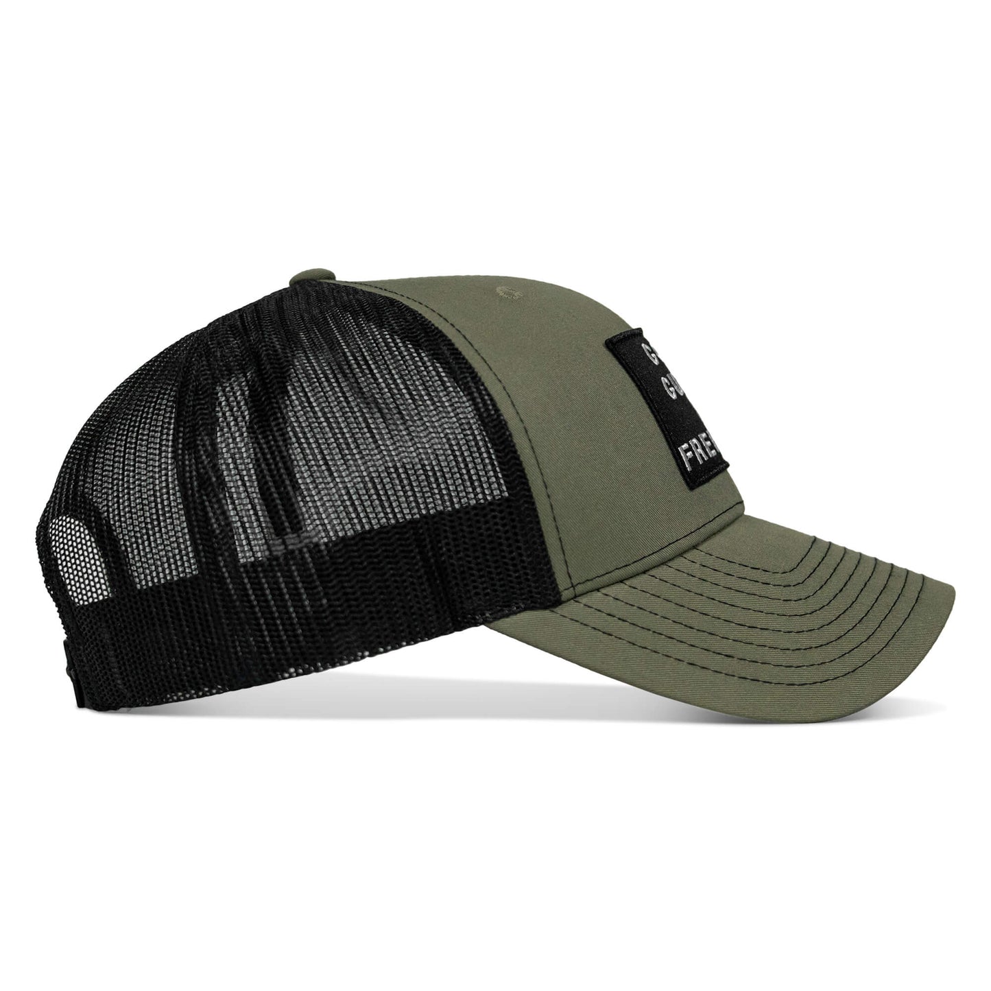 God, Guns, And Freedom Patch Mid-Profile Mesh Snapback Hat