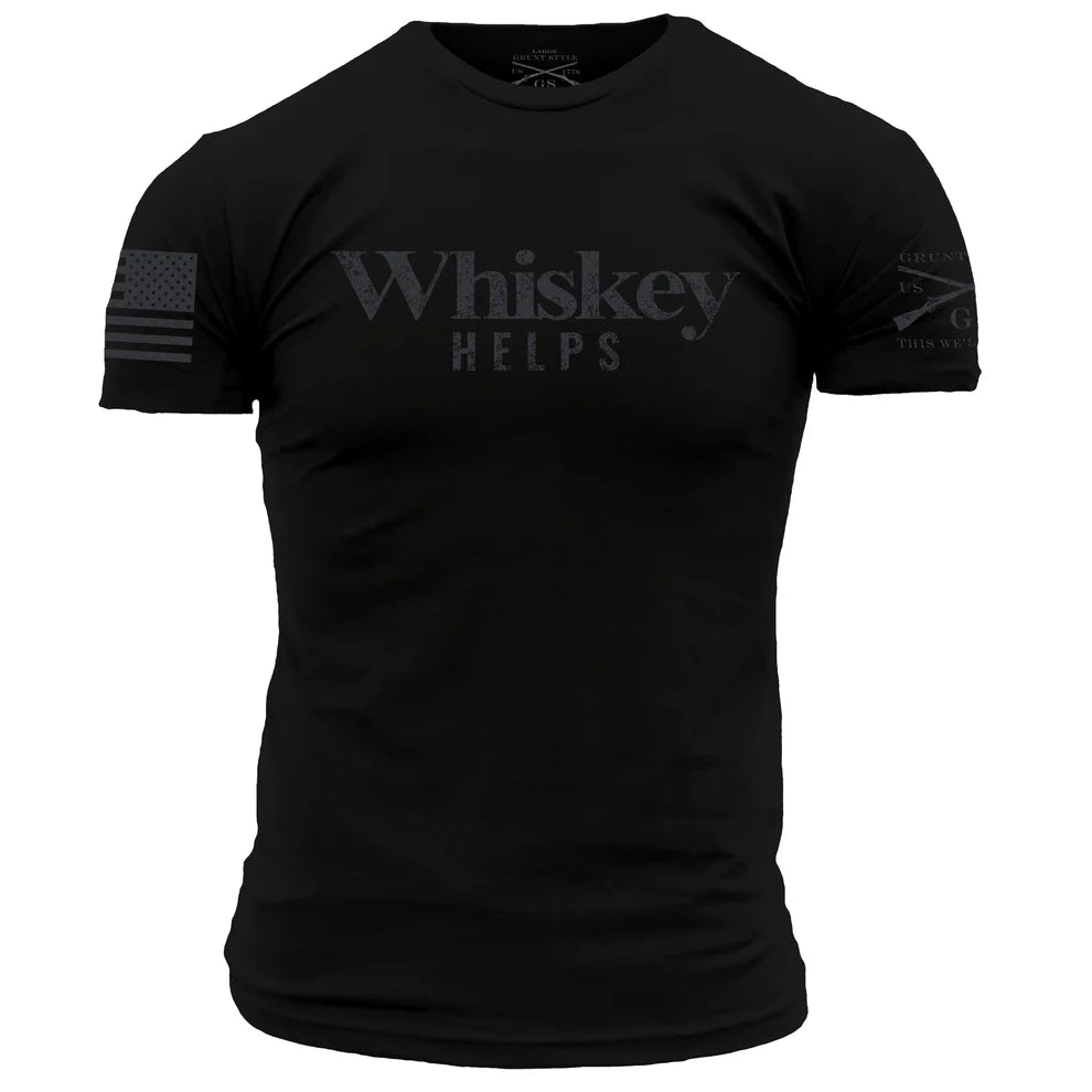 Grunt Style - Whiskey Helps T-Shirt - Black