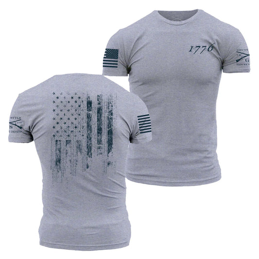 Grunt Style- 1776 Flag - Heather Grey