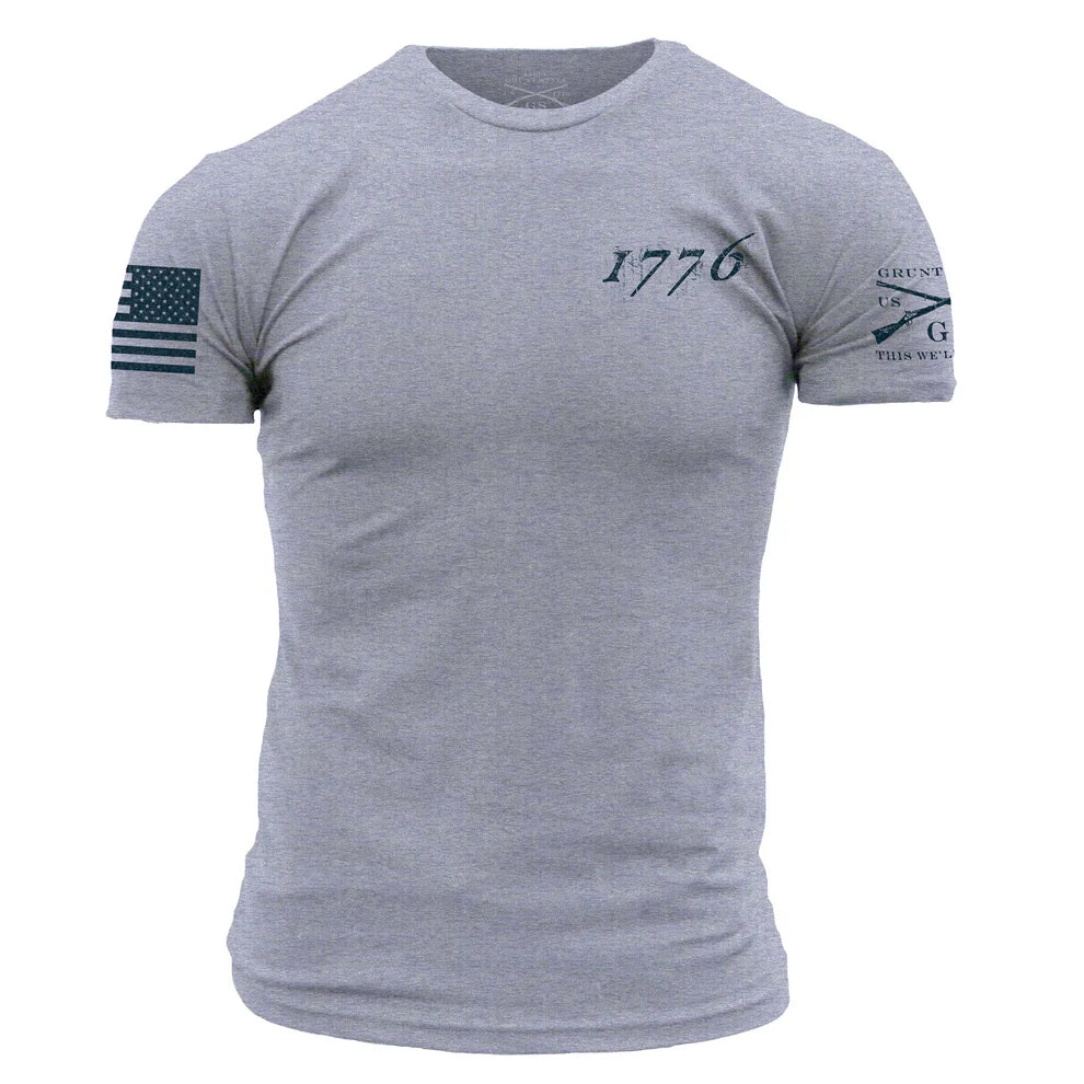 Grunt Style- 1776 Flag - Heather Grey