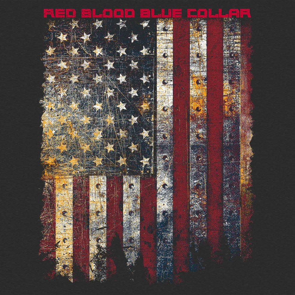 Grunt Style - Red Blood Blue Collar™ T-Shirt - Charcoal