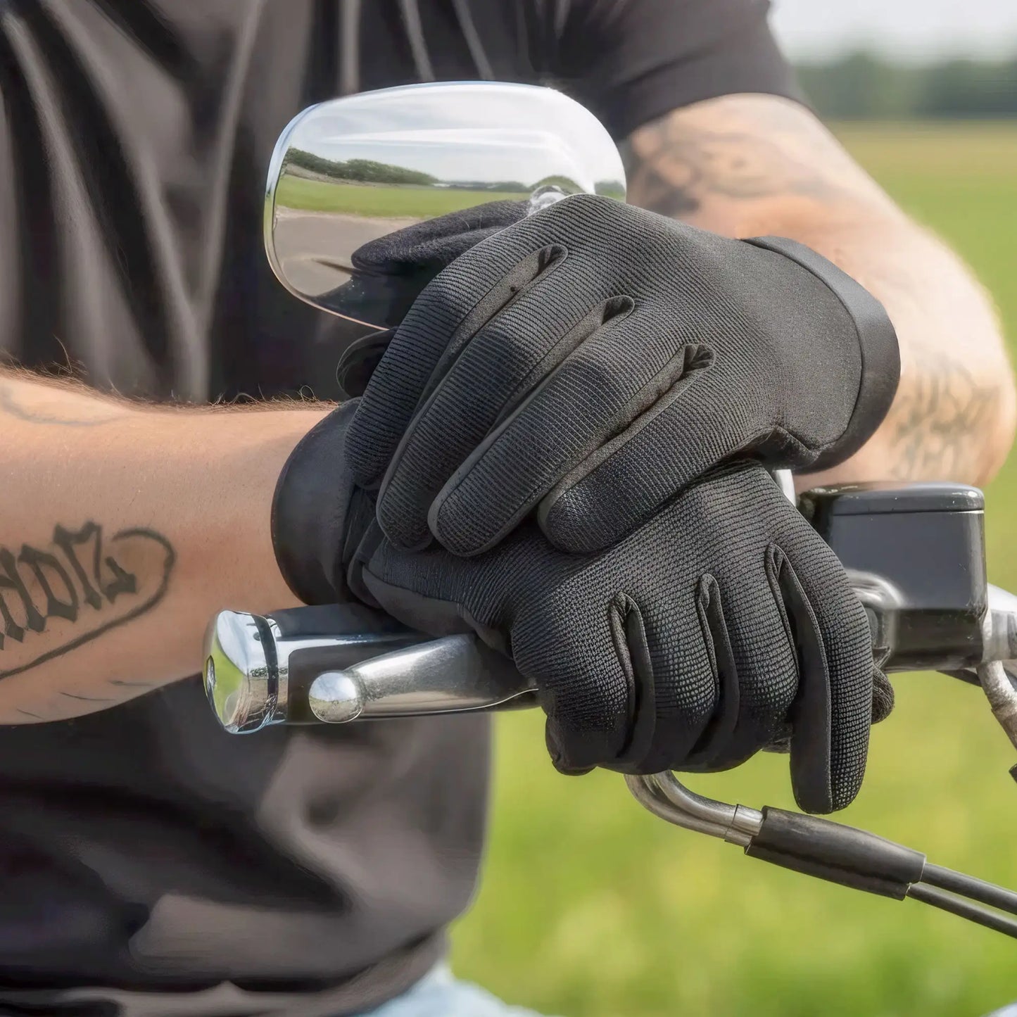 Hot Leathers GVM2005 Plain Black Mechanics Gloves