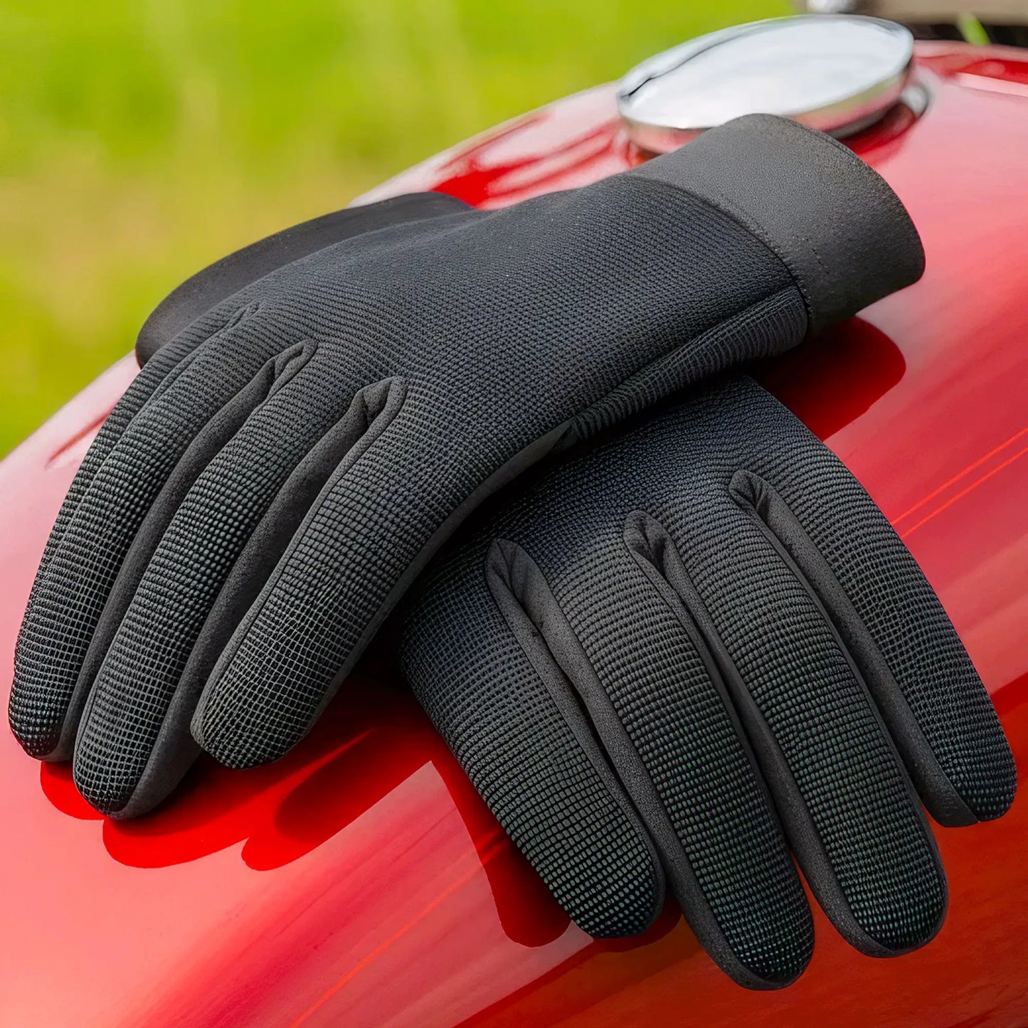 Hot Leathers GVM2005 Plain Black Mechanics Gloves