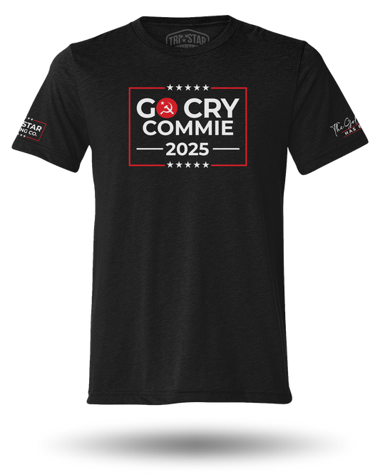 GO CRY COMMIE TEE - BLACK (SM - LG, 2XL, 5XL, & 6XL)