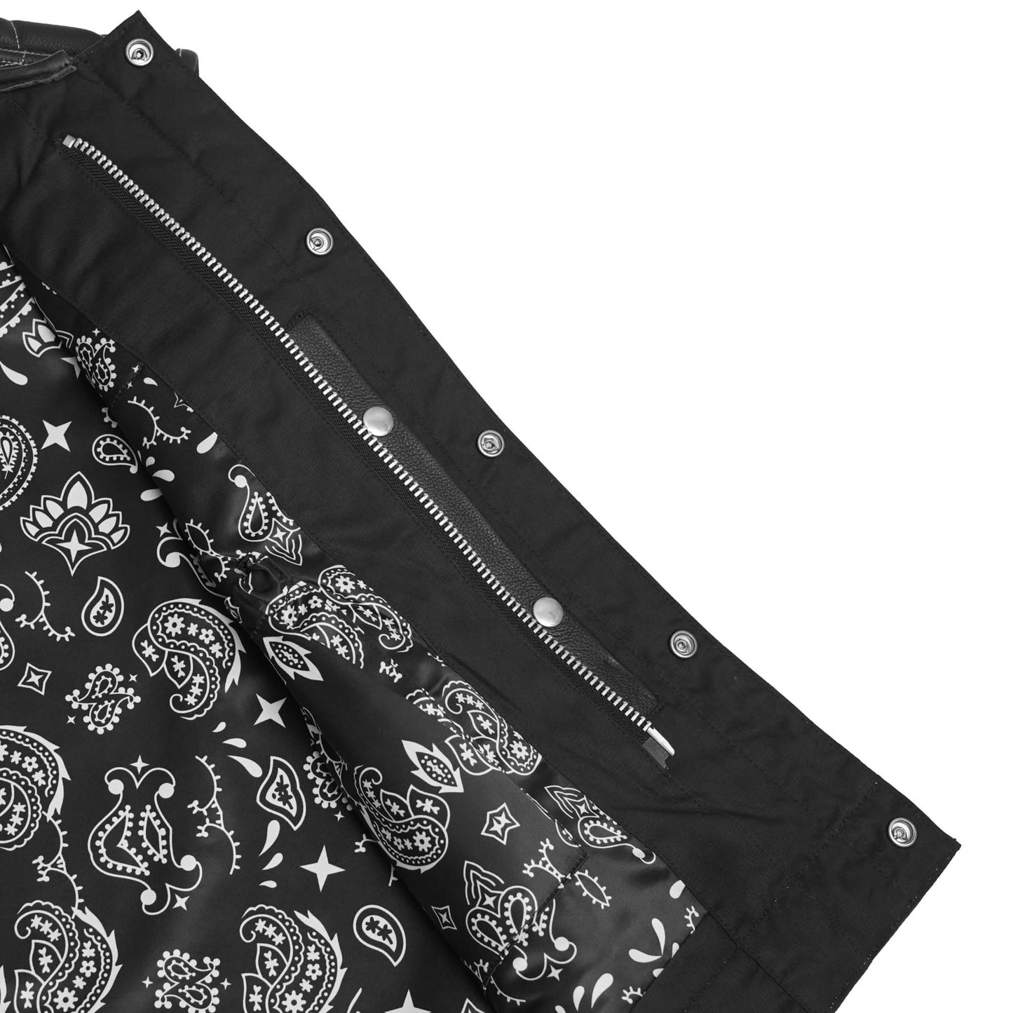 Draven Mens Leather Motorcycle Vest