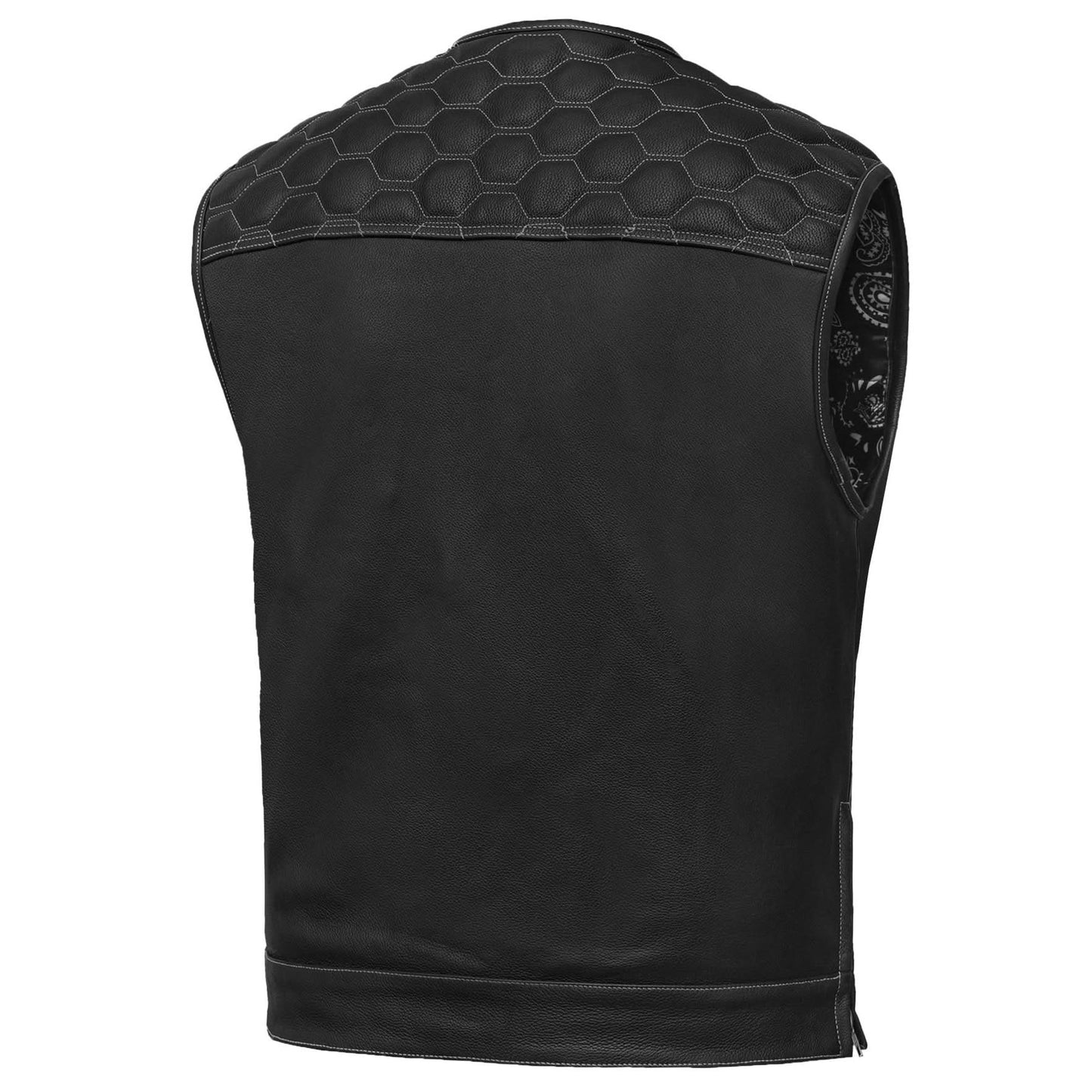 Draven Mens Leather Motorcycle Vest