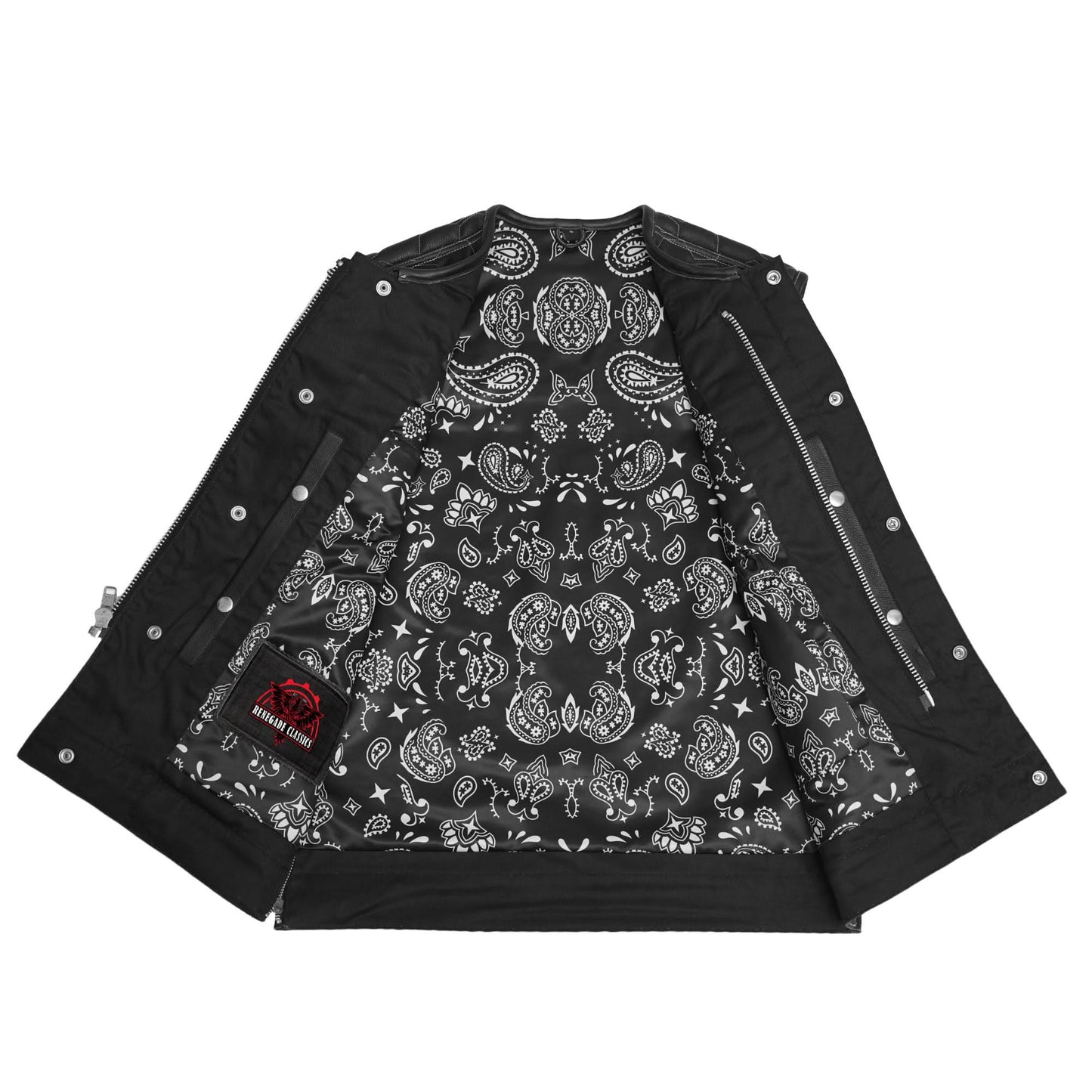 Draven Mens Leather Motorcycle Vest