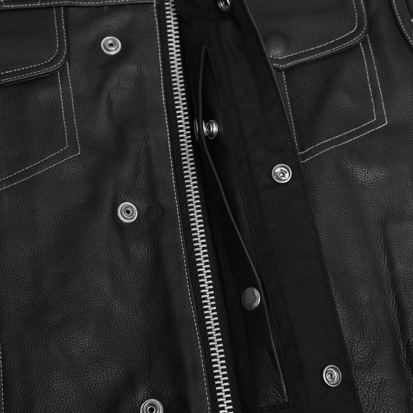 Draven Mens Leather Motorcycle Vest
