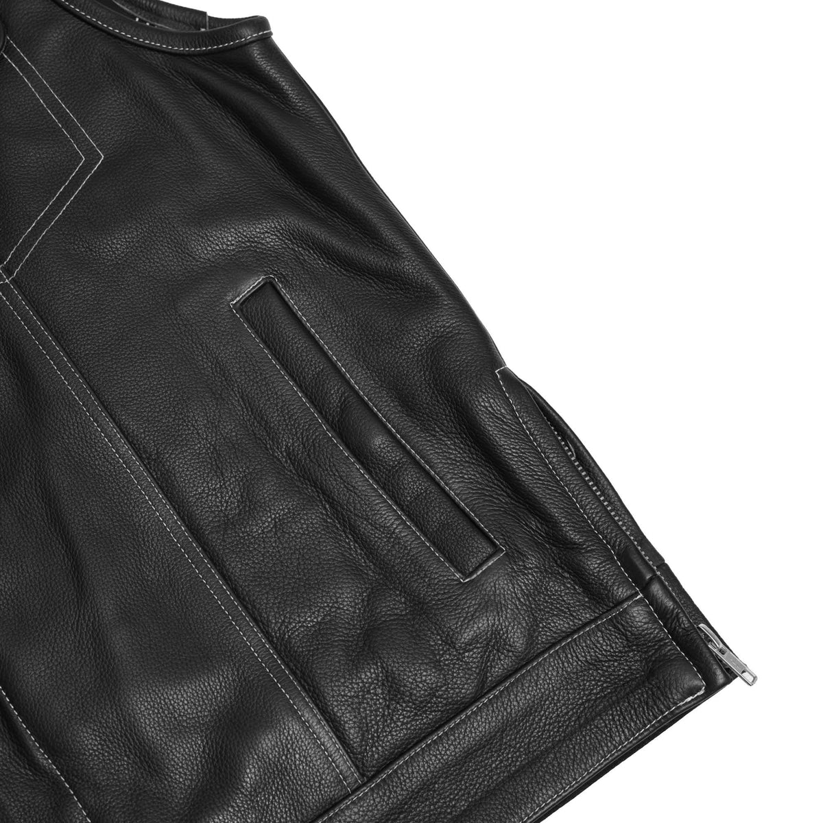 Draven Mens Leather Motorcycle Vest