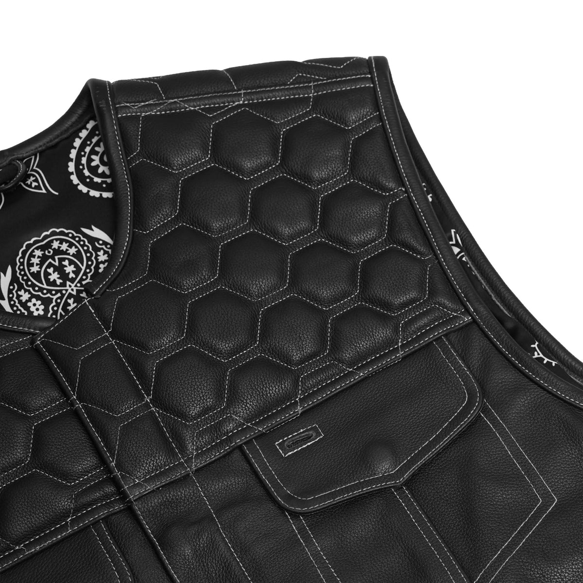 Draven Mens Leather Motorcycle Vest