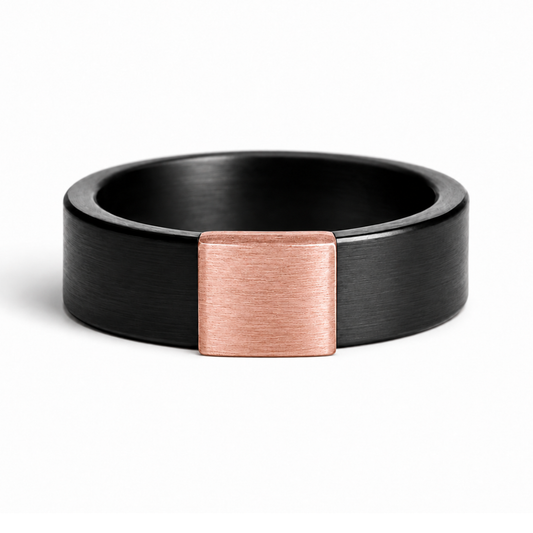 Gunmetal 7mm 14kt Rose Gold Barrel Band