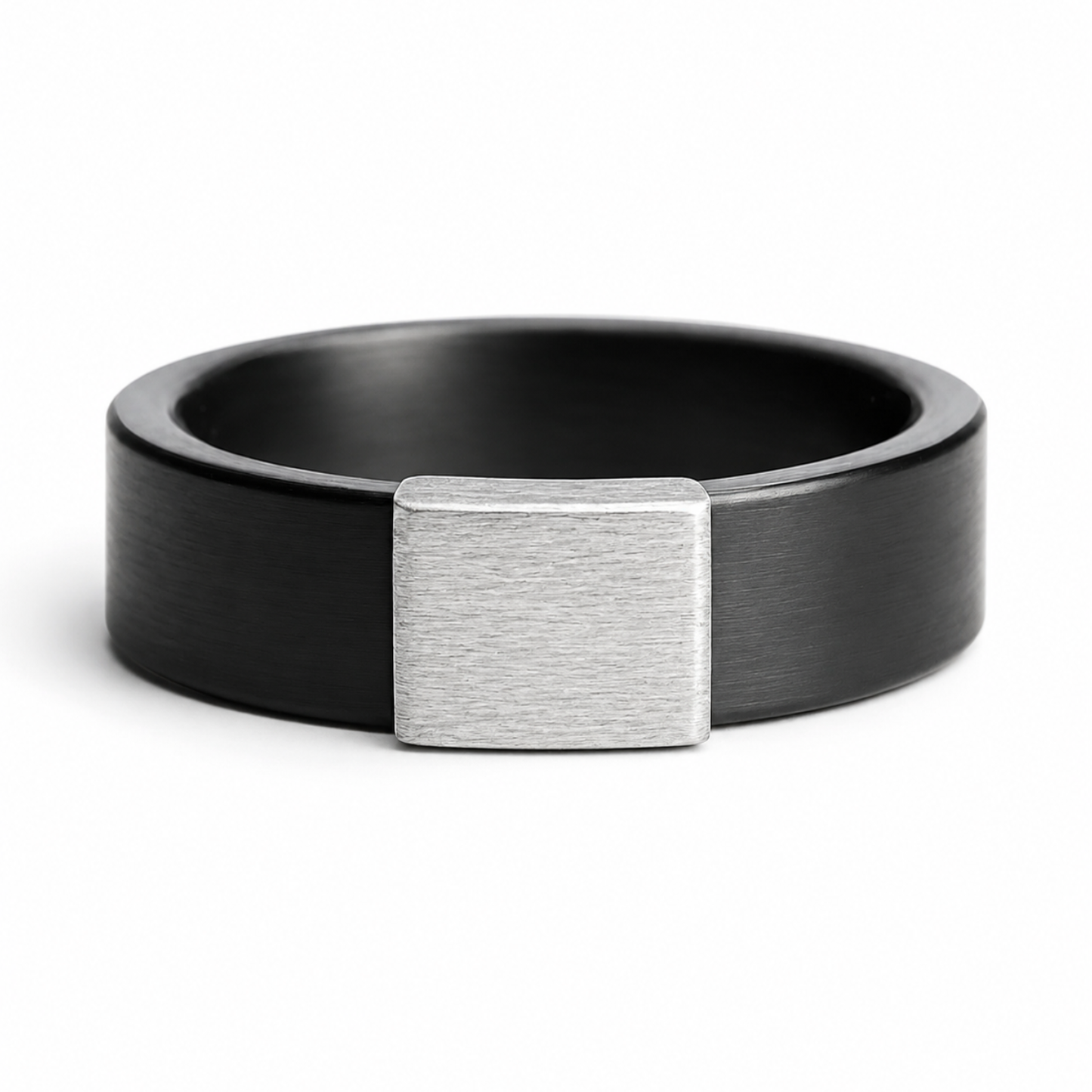 Gunmetal 7mm 14kt White Gold Barrel Band