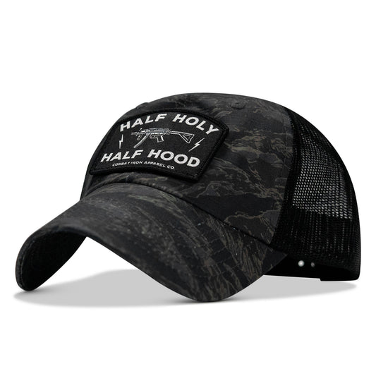 Half Holy. Half Hood Patch. Tactical Ripstop Mesh Snapback Hat