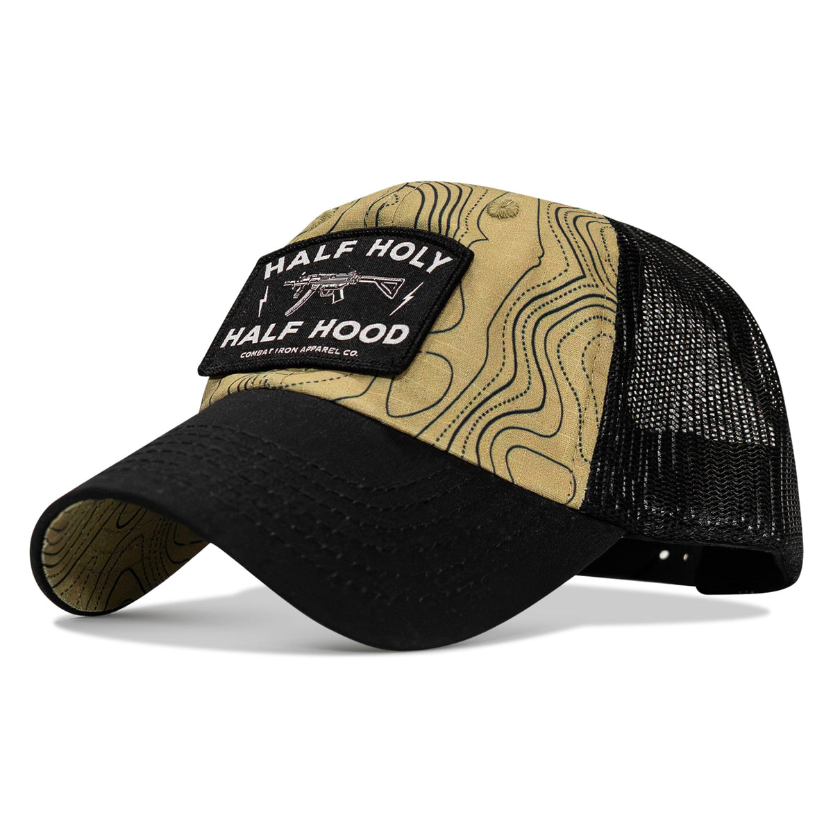 Half Holy. Half Hood Patch. Tactical Ripstop Mesh Snapback Hat