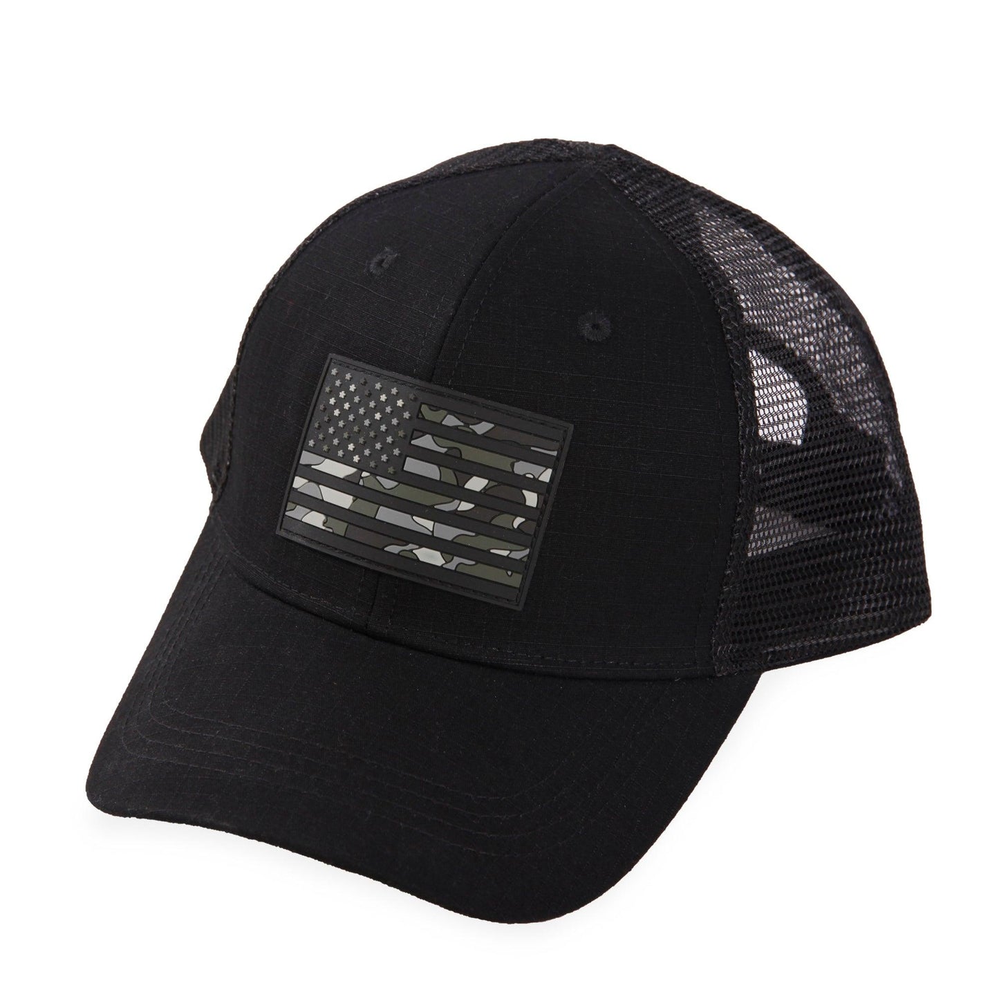 American Flag-Camo PVC Trucker Mesh Hat