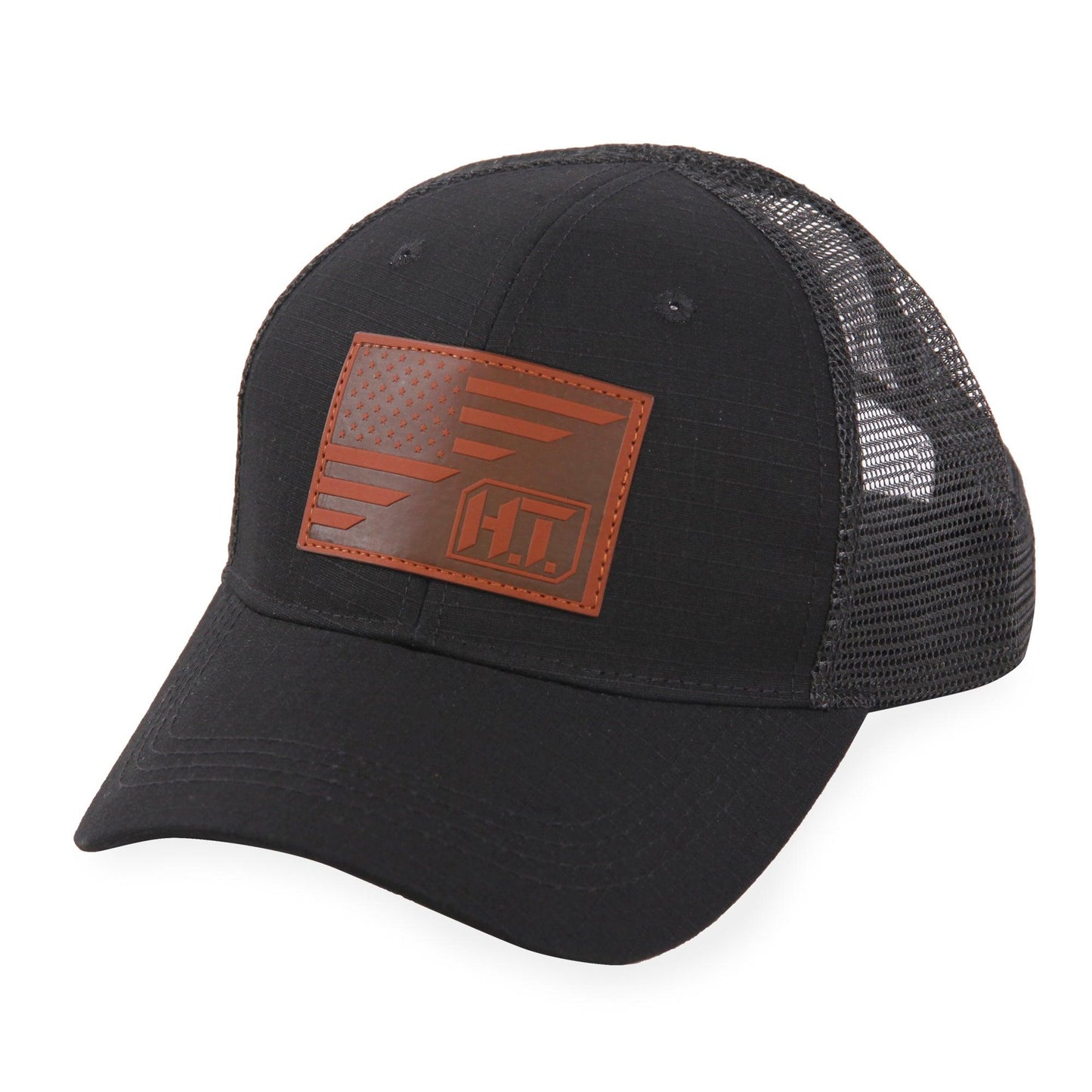 American Flag/HT Leather Logo-Trucker Mesh
