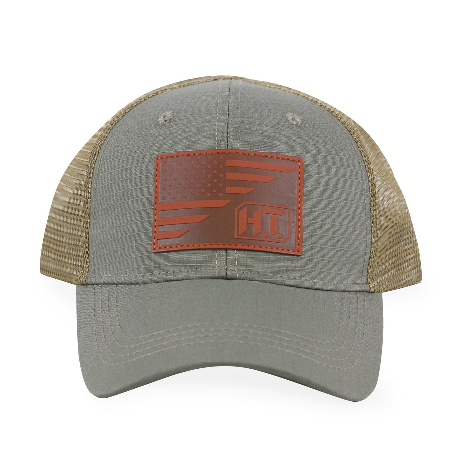 American Flag/HT Leather Logo-Trucker Mesh