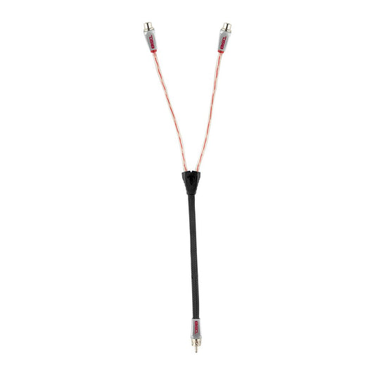 Level 3 RCA 100% Copper OFC Y Connector  2 FEMALE to 1 MALE - BLACK - RED