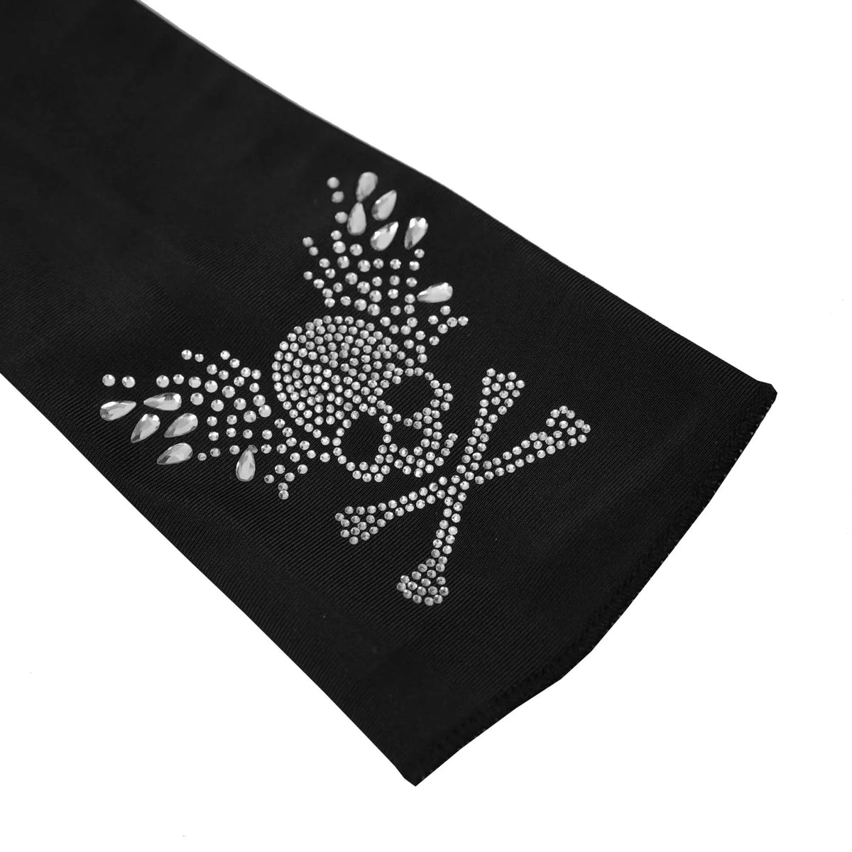 HRT-503 Liora Women's 10-Inch Skull Rhinestone Hair Tube