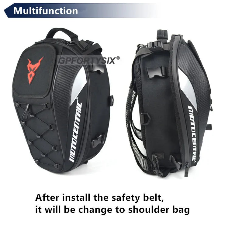 Motocentric Motorcycle Back Seat Bags Waterproof Multifunctional