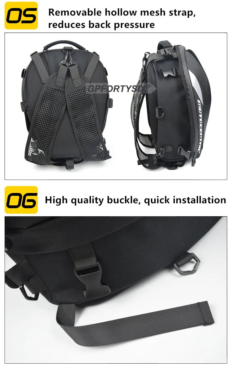 Motocentric Motorcycle Back Seat Bags Waterproof Multifunctional