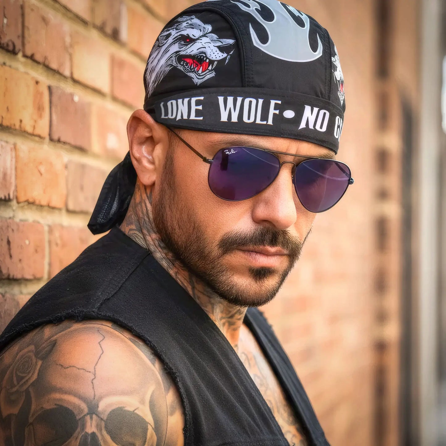 Hot Leathers Lone Wolf Lightweight Headwrap HWH1041