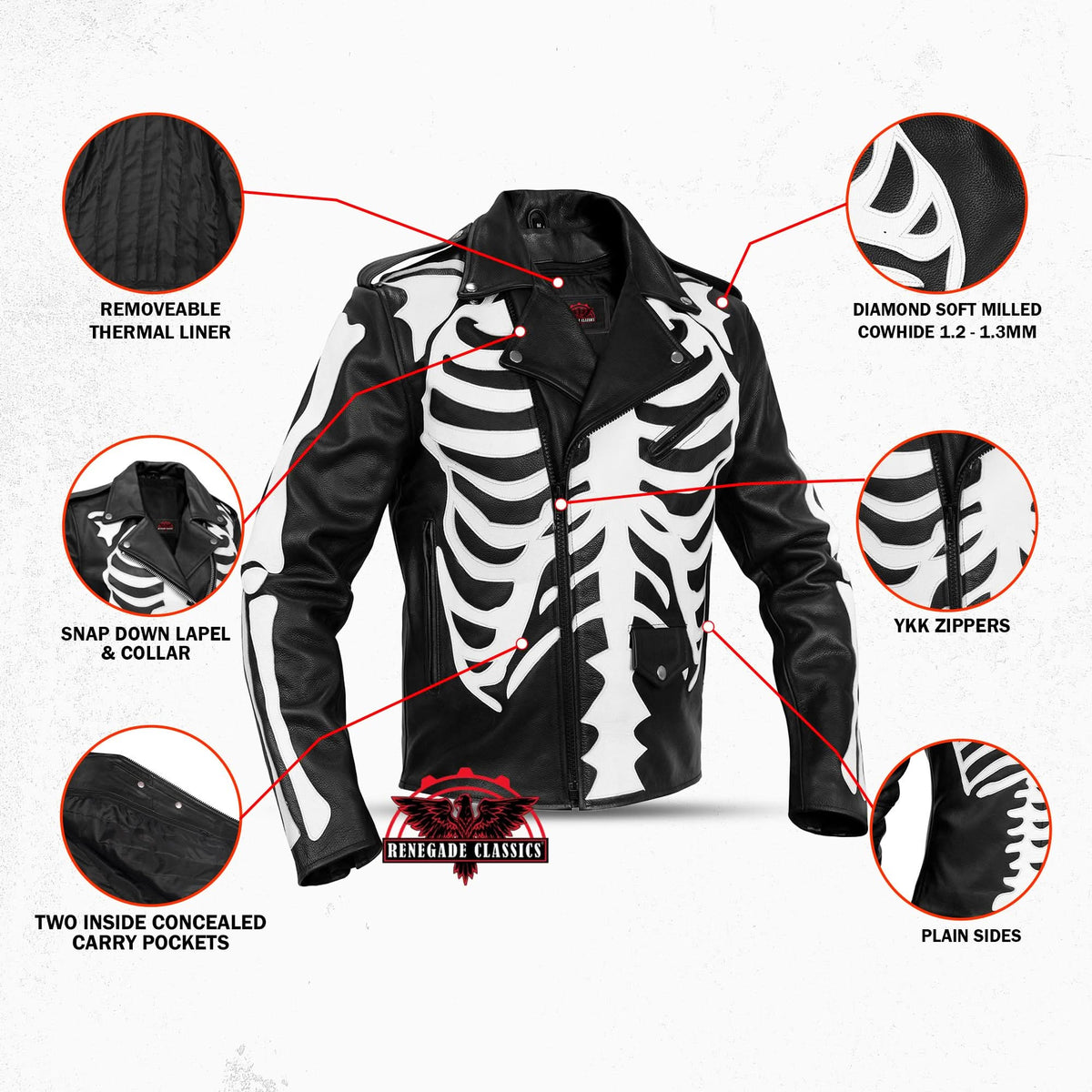 SkullBone Men’s MC Bone Jacket