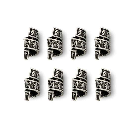 Rune Beard Rings - (Silver - 8)