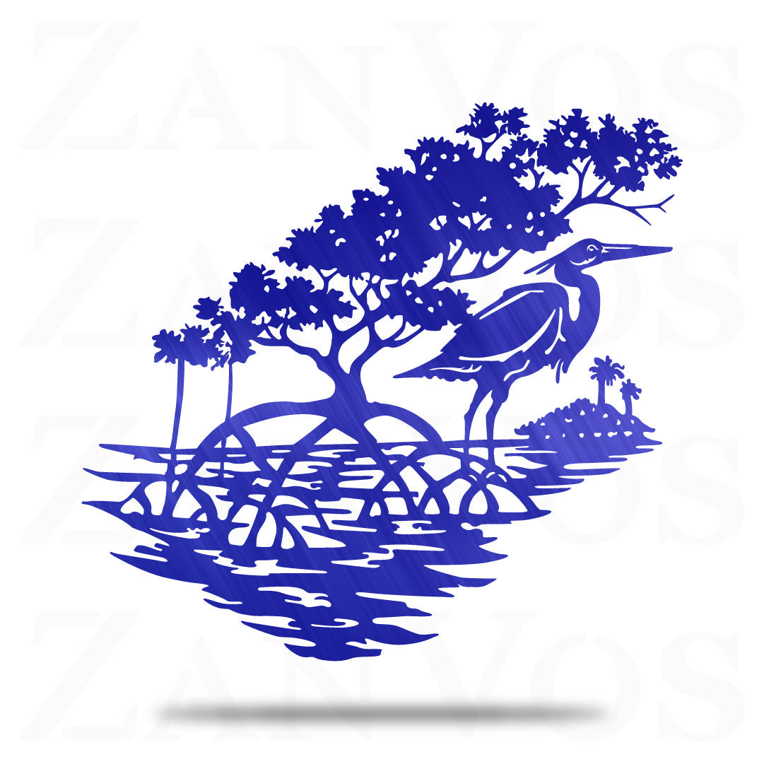 Heron Mangrove Scene