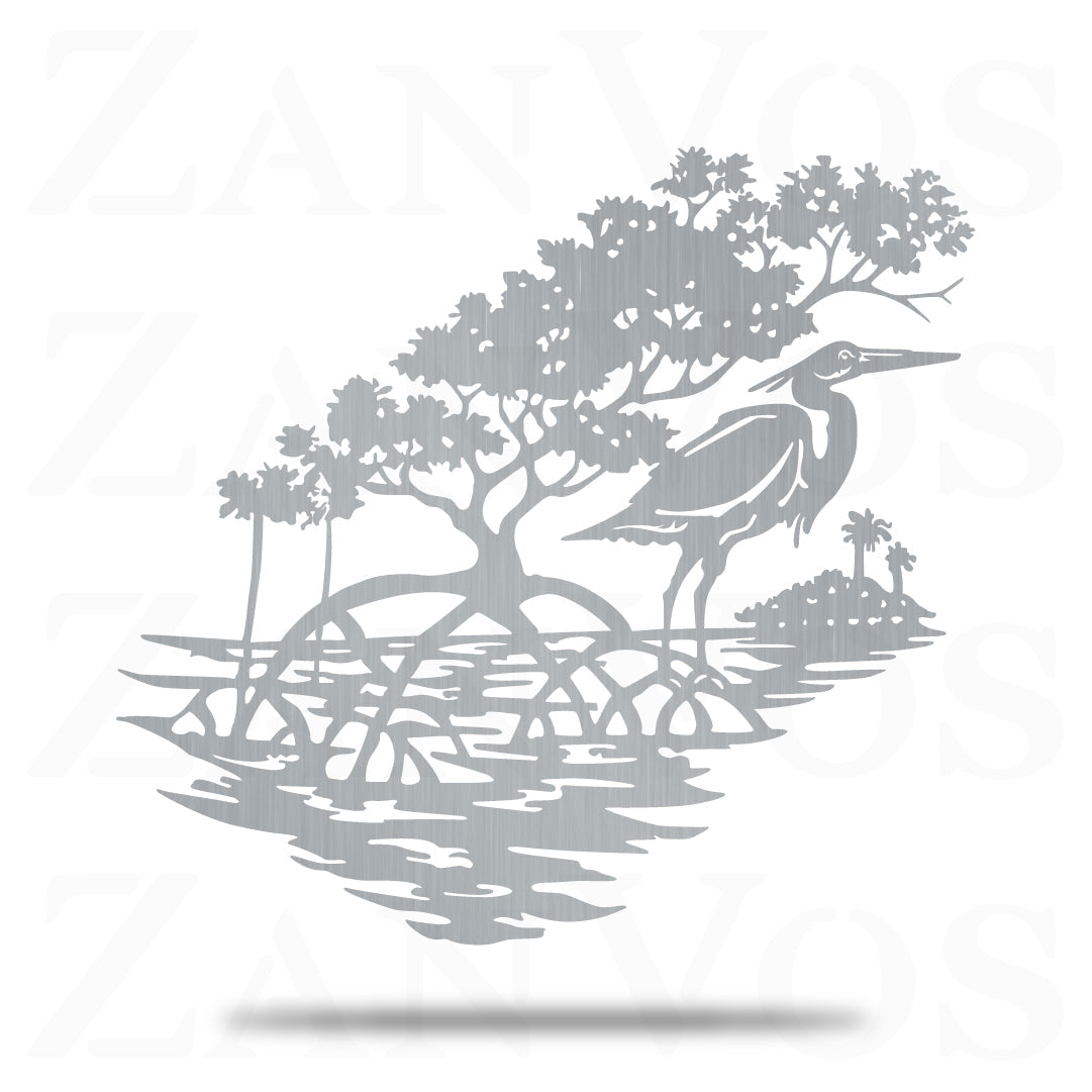 Heron Mangrove Scene