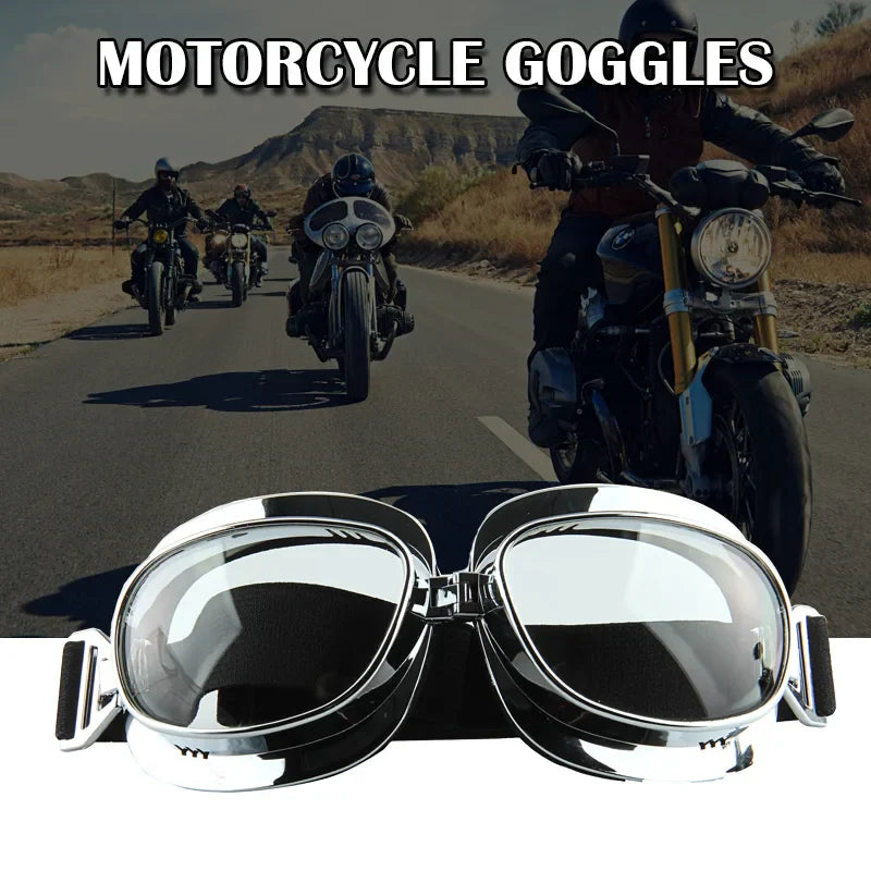 Motorcycle Goggles Vintage Windproof UV Protection for Harley