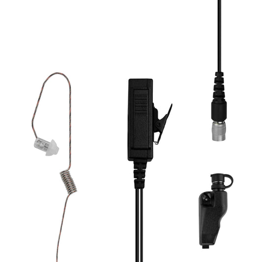 Patrol Mic & Invisible Series Tubeless Earpiece Complete Tactical Kit w/ Quick Disconnect (Hirose) - Kenwood All Multi-Pin TK & NX Series