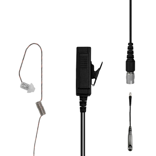 Patrol Mic & Invisible Series Tubeless Earpiece Complete Tactical Kit w/ Quick Disconnect (Hirose) - Relm/BK Radio Complete KNG & KNG2 Series