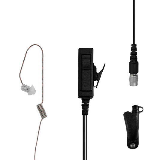 Patrol Mic & Invisible Series Tubeless Earpiece Complete Tactical Kit w/ Quick Disconnect (Hirose) - Motorola: APX (Apex) Series, XPR Series, SRX2200, & More