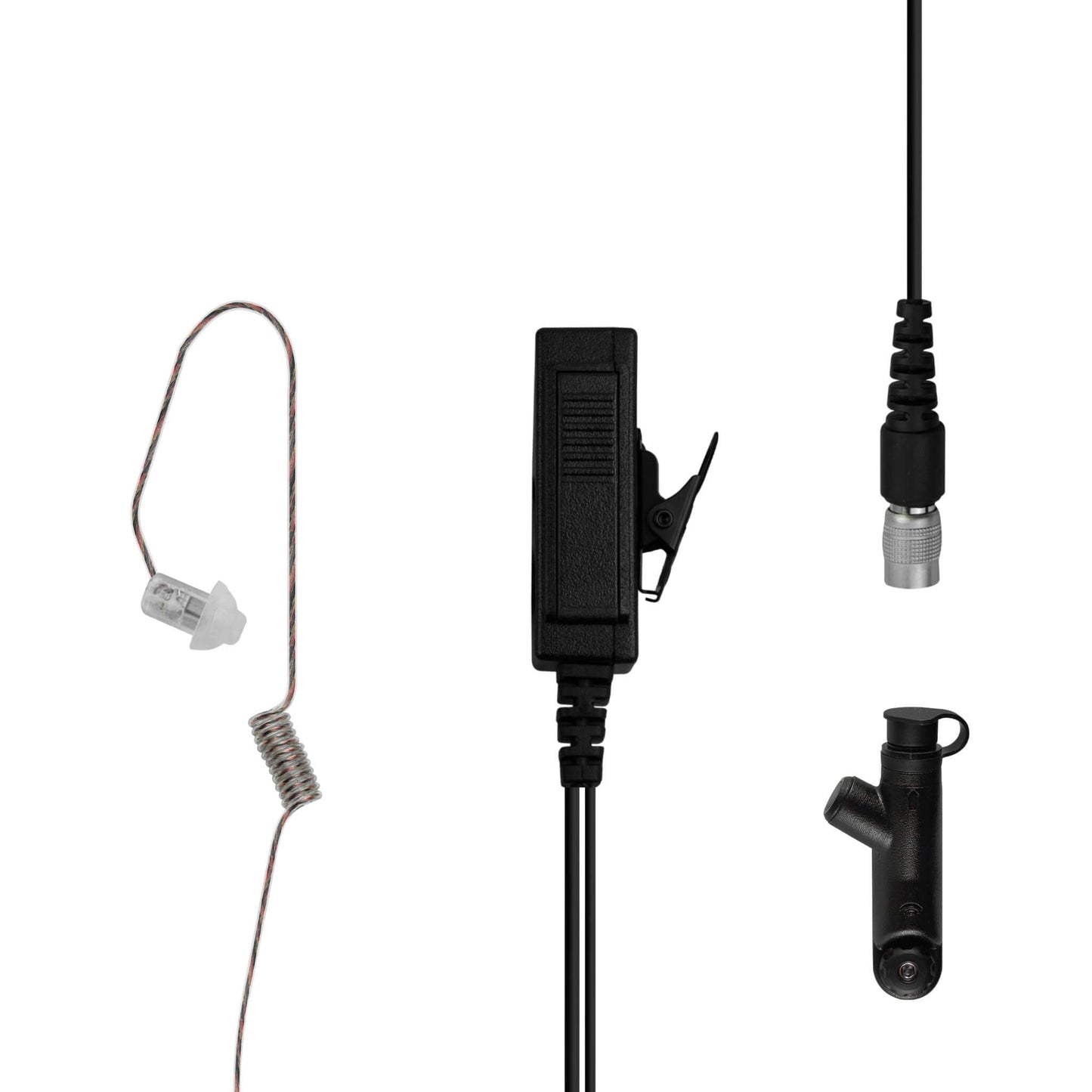 Patrol Mic & Invisible Series Tubeless Earpiece Complete Tactical Kit w/ Quick Disconnect (Hirose) - Motorola R7, MXP600, ION & N Series