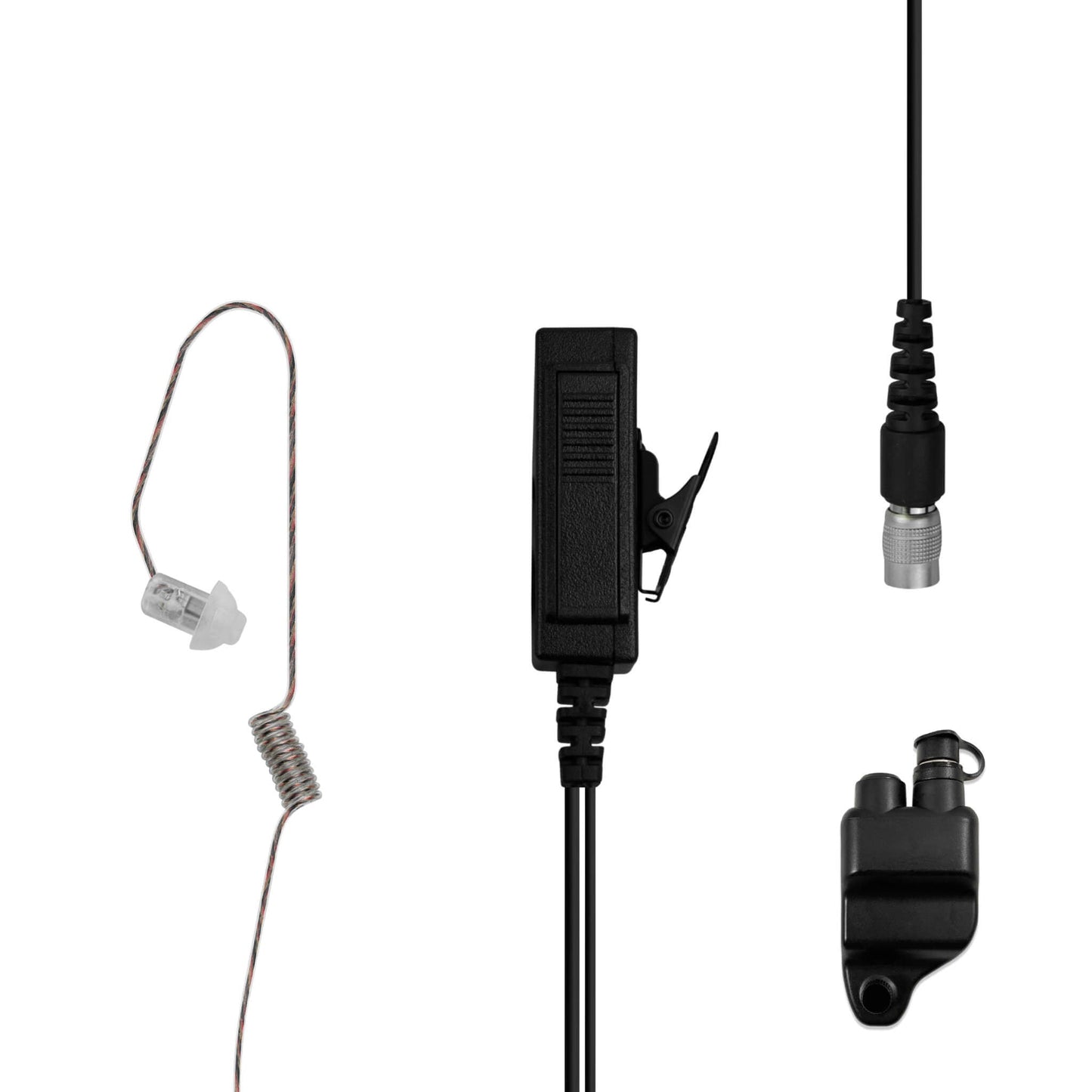 Patrol Mic & Invisible Series Tubeless Earpiece Complete Tactical Kit w/ Quick Disconnect (Hirose) - Harris: All P5300 P5400 P5500 P7300 Series, XG-15/25/75, XL-45, XL-95 & More