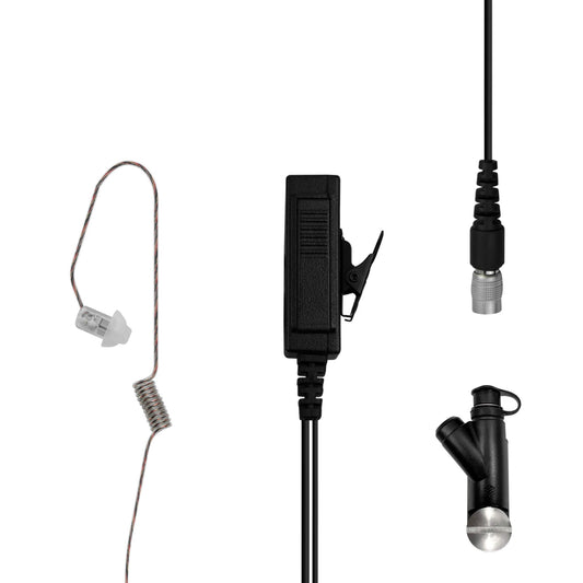 Patrol Mic & Invisible Series Tubeless Earpiece Complete Tactical Kit w/ Quick Disconnect (Hirose) - Harris: XL-150/P, XG-100/P, XL-185/P/Pi, XL-200/P/Pi, XL-400