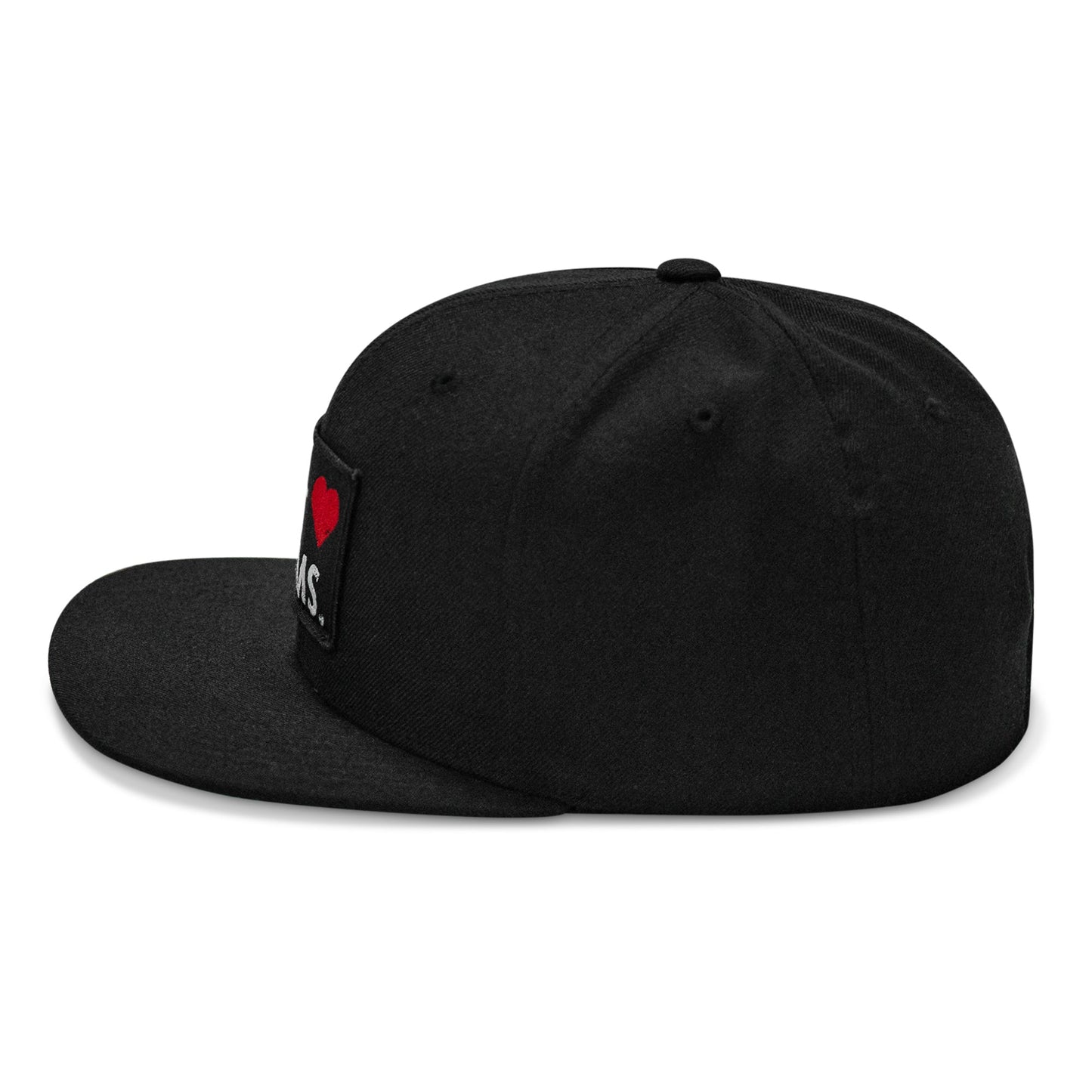 I Love Hot Moms Patch Flatbill Snapback Hat