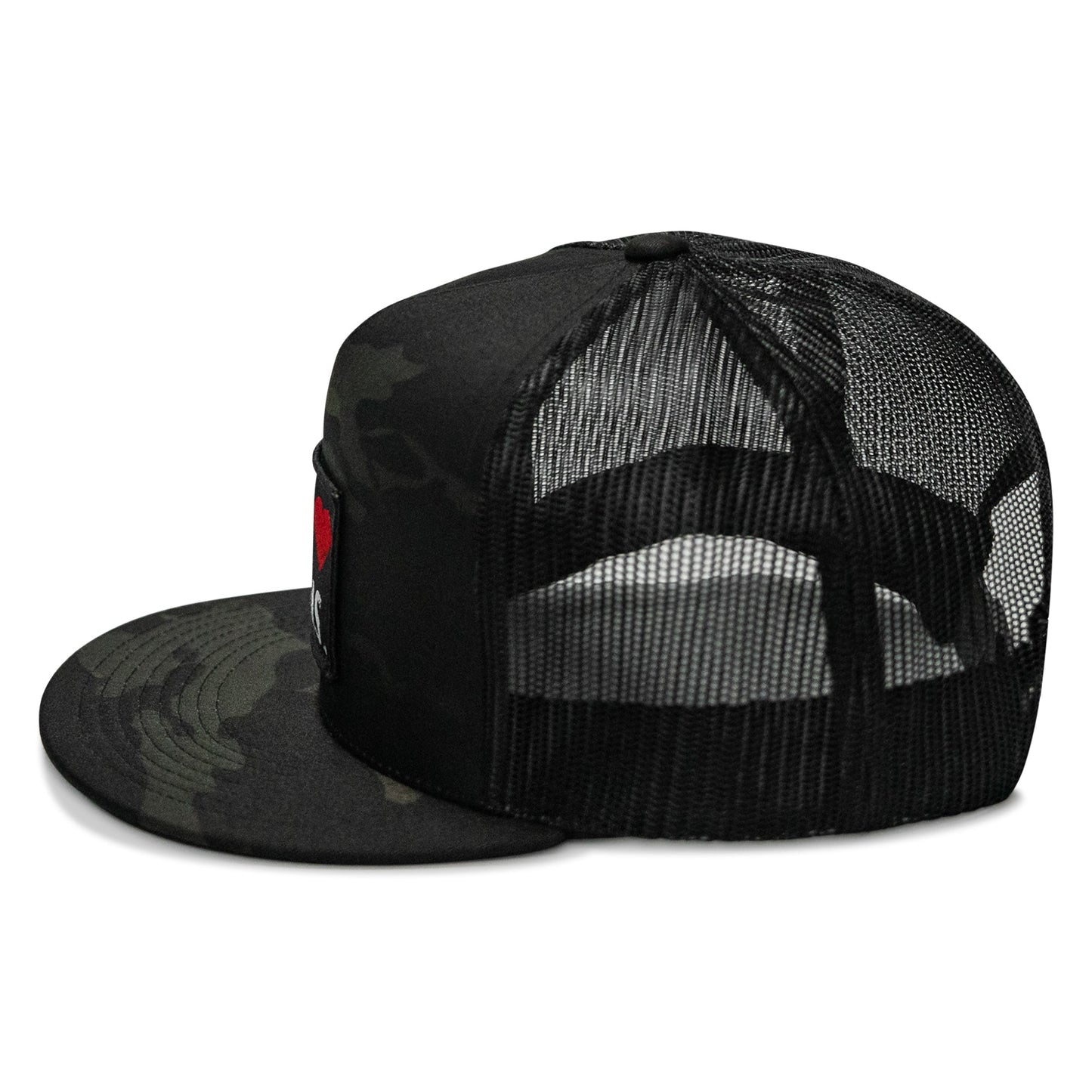 I Love Hot Moms Patch Flatbill Snapback Hat