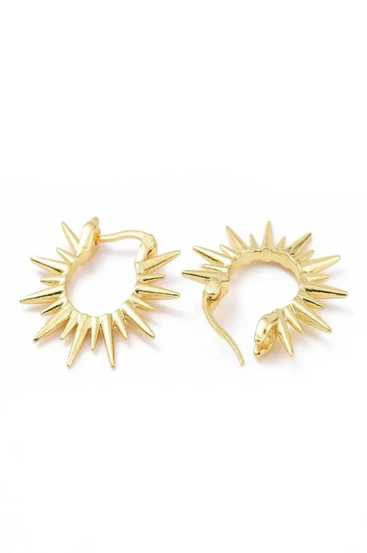Burst of Spirit Hoop Gold Earrings