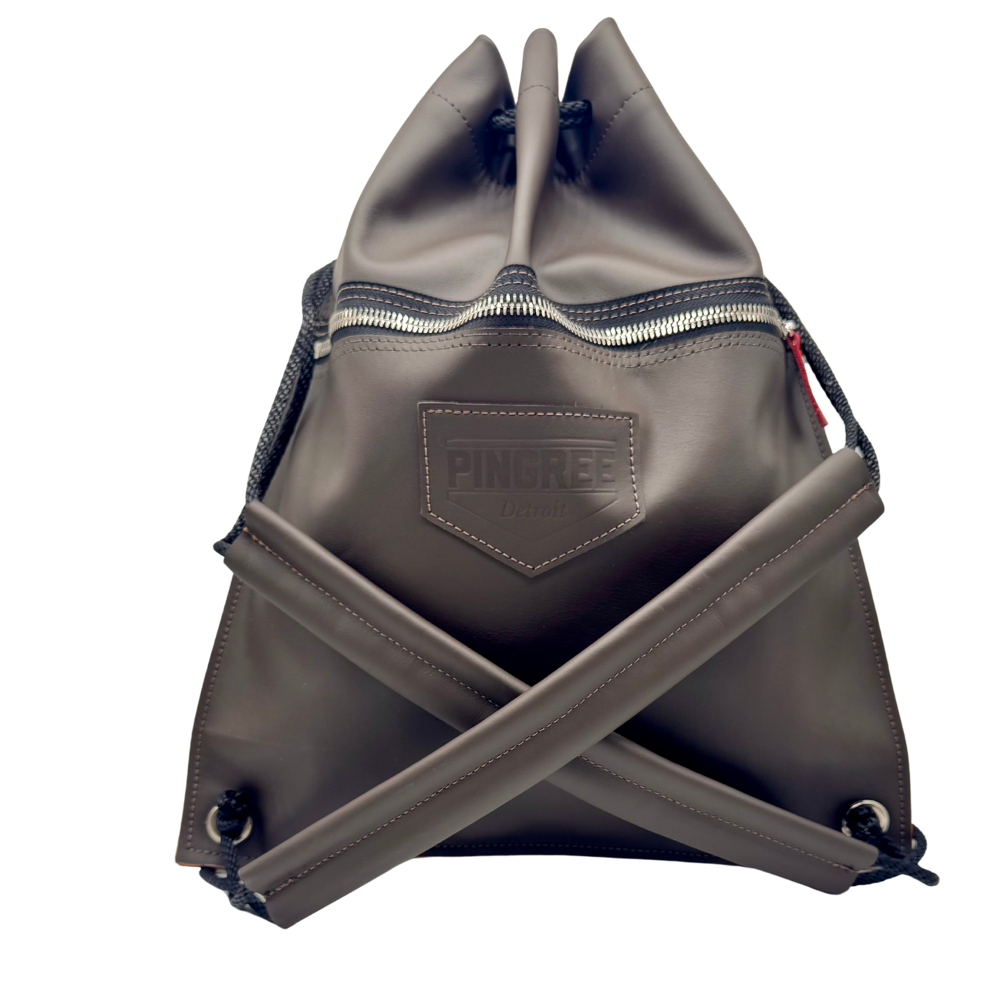 Detroit Drawstring Backpack in Leather ( Made to Order)
